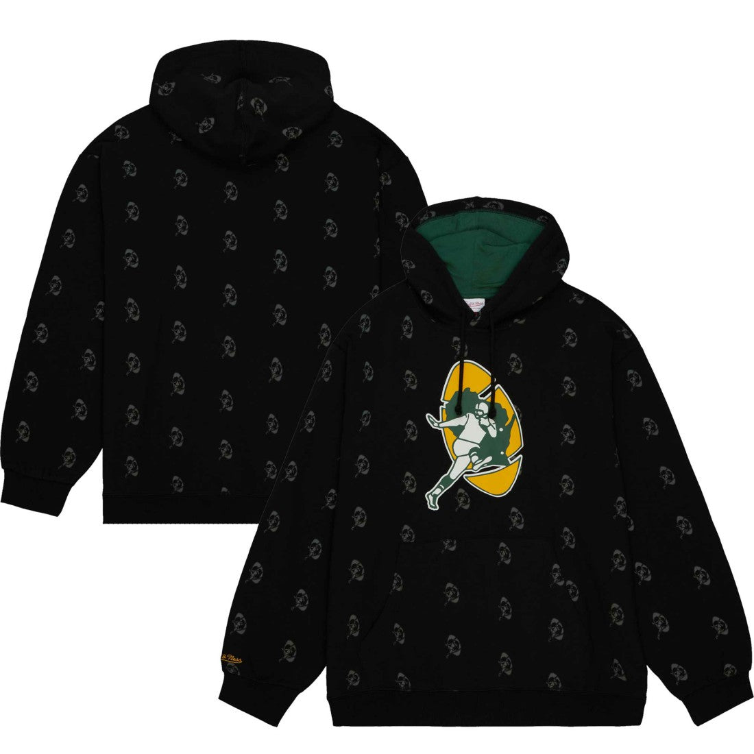Green Bay Packers Mitchell & Ness Allover Print Fleece Pullover Hoodie