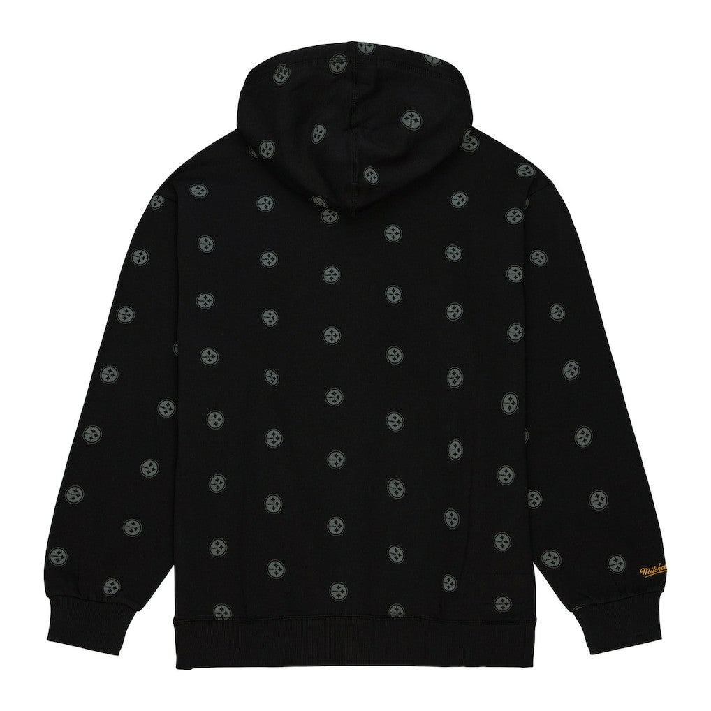 Pittsburgh Steelers Mitchell & Ness Allover Print Fleece Pullover Hoodie
