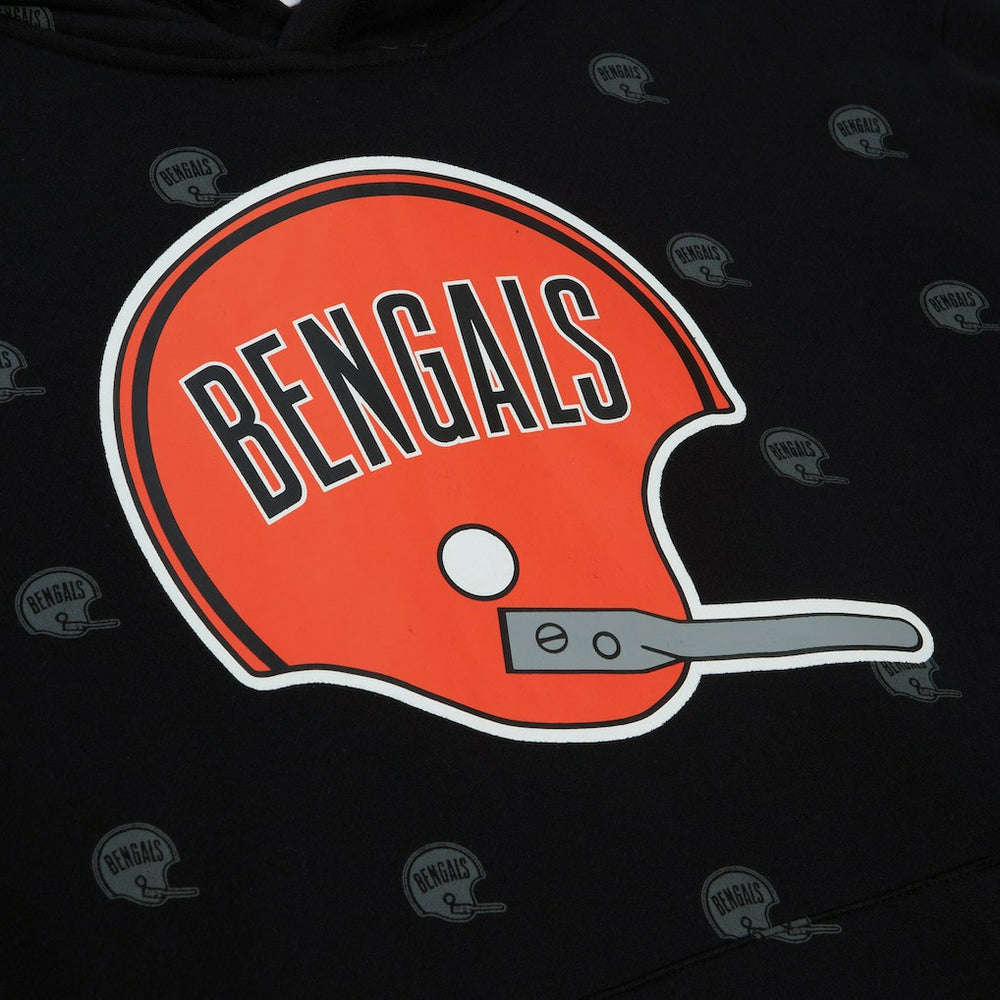Cincinnati Bengals Mitchell & Ness Allover Print Fleece Pullover Hoodie
