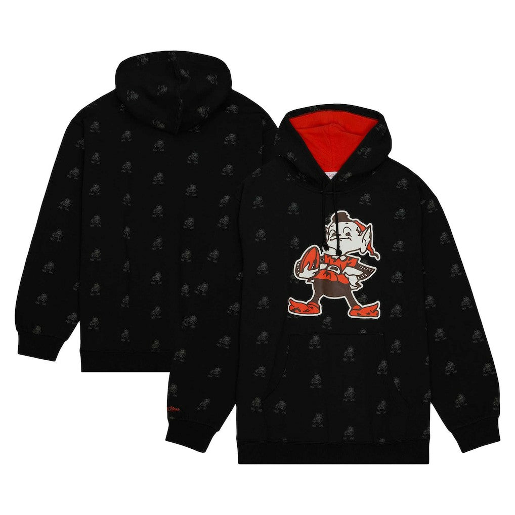 Cleveland Browns Mitchell & Ness Allover Print Fleece Pullover Hoodie