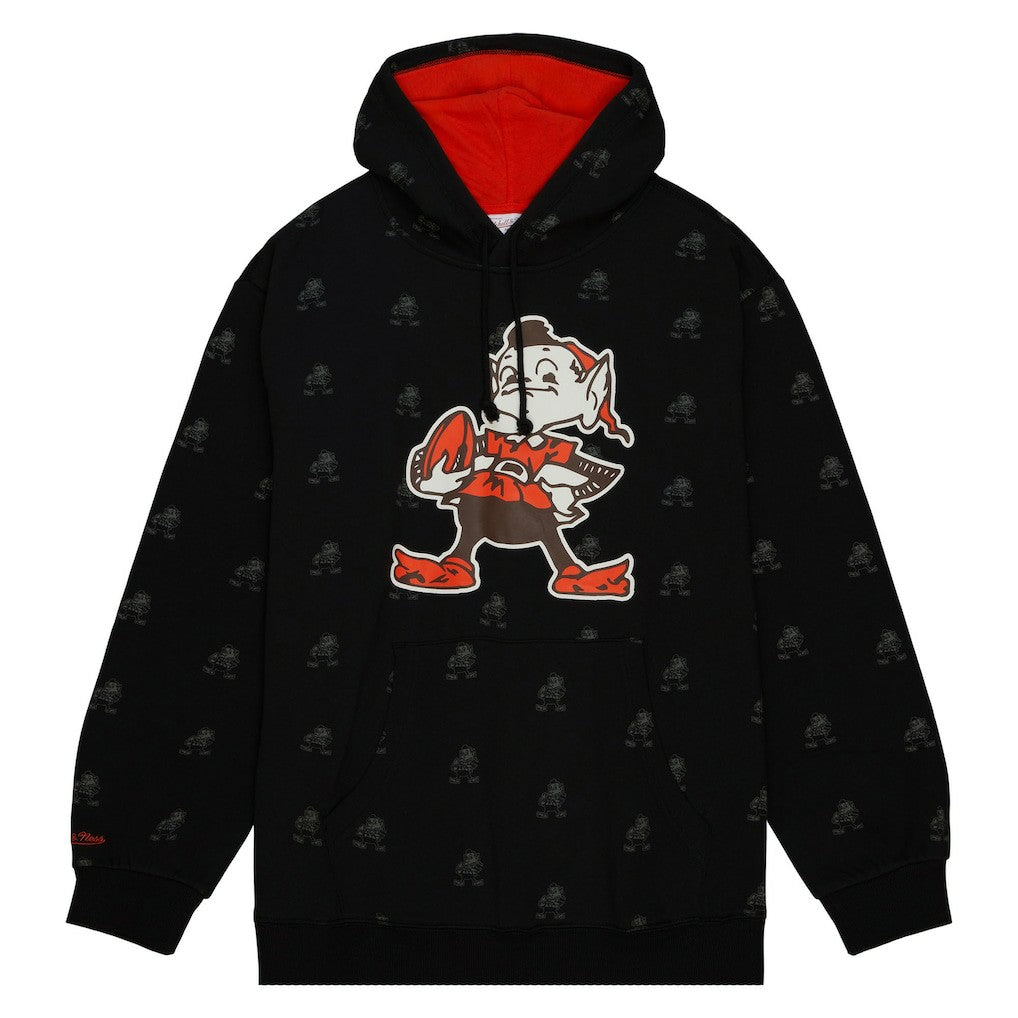 Cleveland Browns Mitchell & Ness Allover Print Fleece Pullover Hoodie