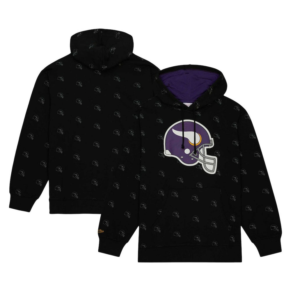 Minnesota Vikings Mitchell & Ness Allover Print Fleece Pullover Hoodie