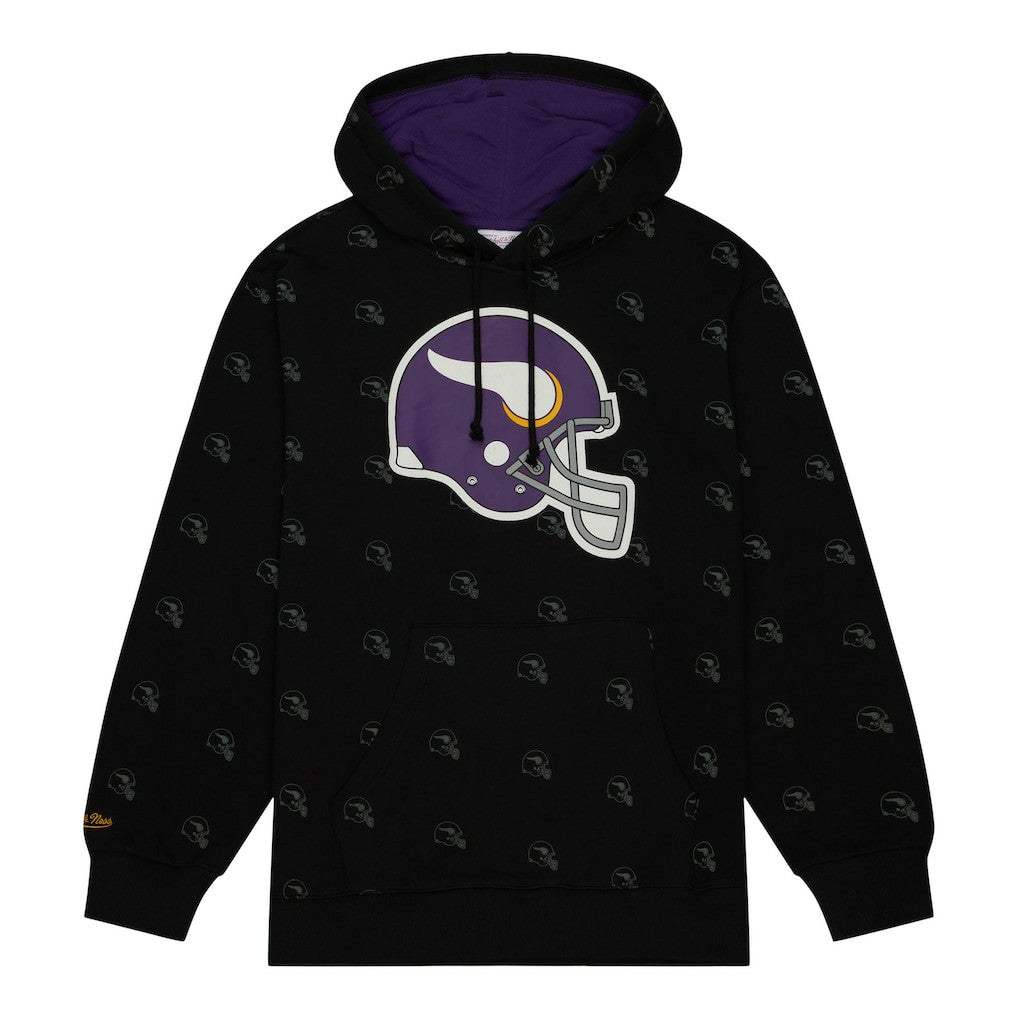Minnesota Vikings Mitchell & Ness Allover Print Fleece Pullover Hoodie