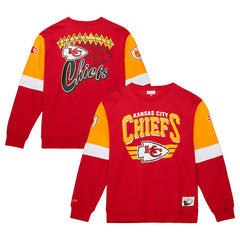 Kansas City Chiefs Mitchell & Ness Gridiron Classics Allover 3.0 Pullover Sweatshirt