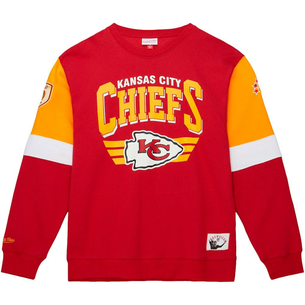 Kansas City Chiefs Mitchell & Ness Gridiron Classics Allover 3.0 Pullover Sweatshirt