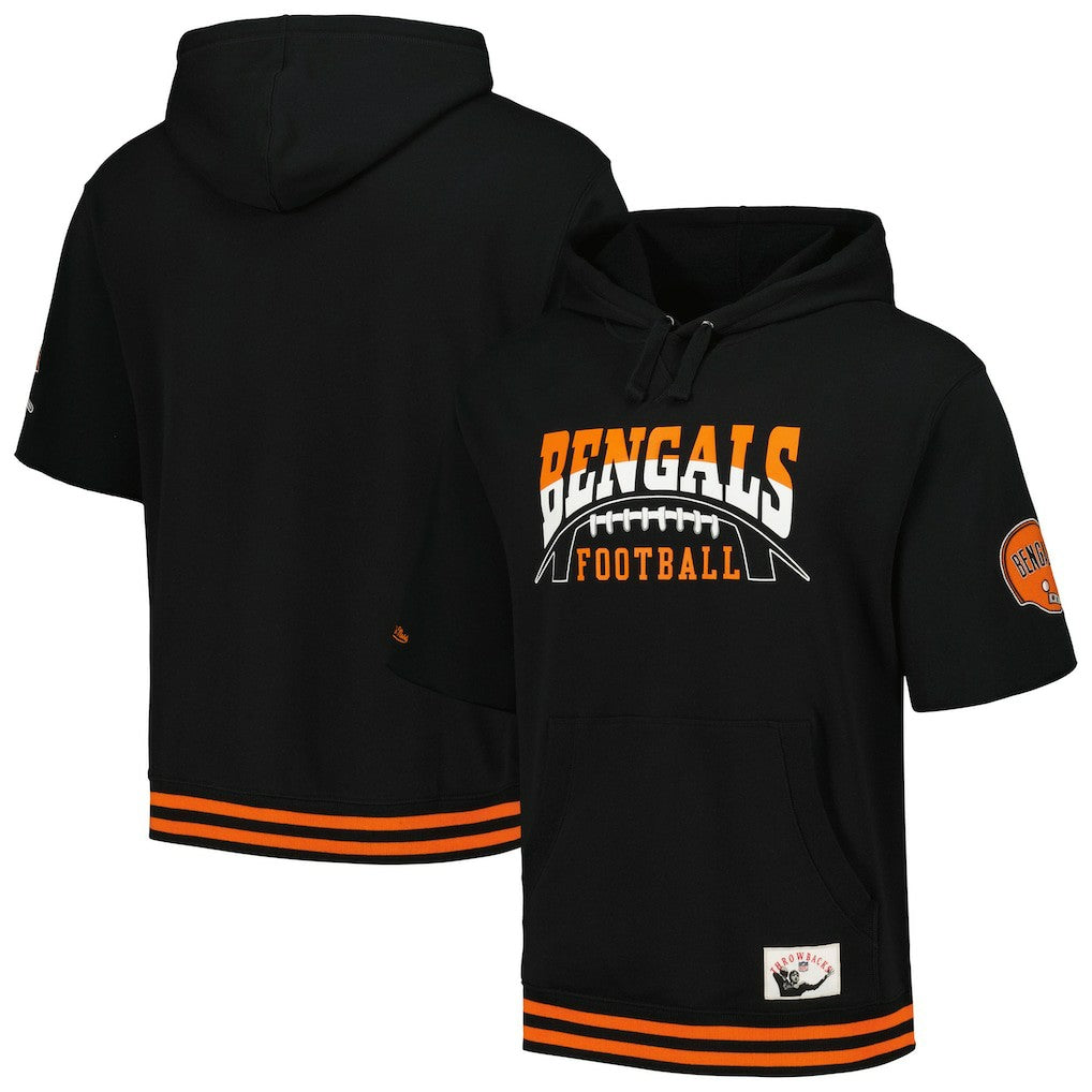 Cincinnati Bengals Mitchell & Ness Pre-Game Short Sleeve Pullover Hoodie
