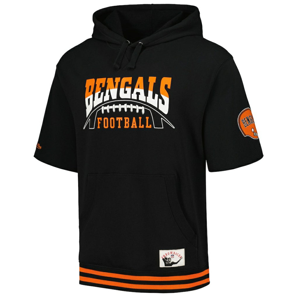 Cincinnati Bengals Mitchell & Ness Pre-Game Short Sleeve Pullover Hoodie