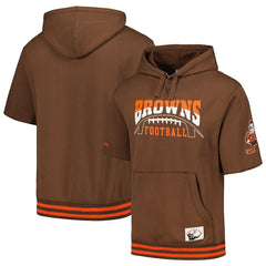 Cleveland Browns Mitchell & Ness Pre-Game Short Sleeve Pullover Hoodie