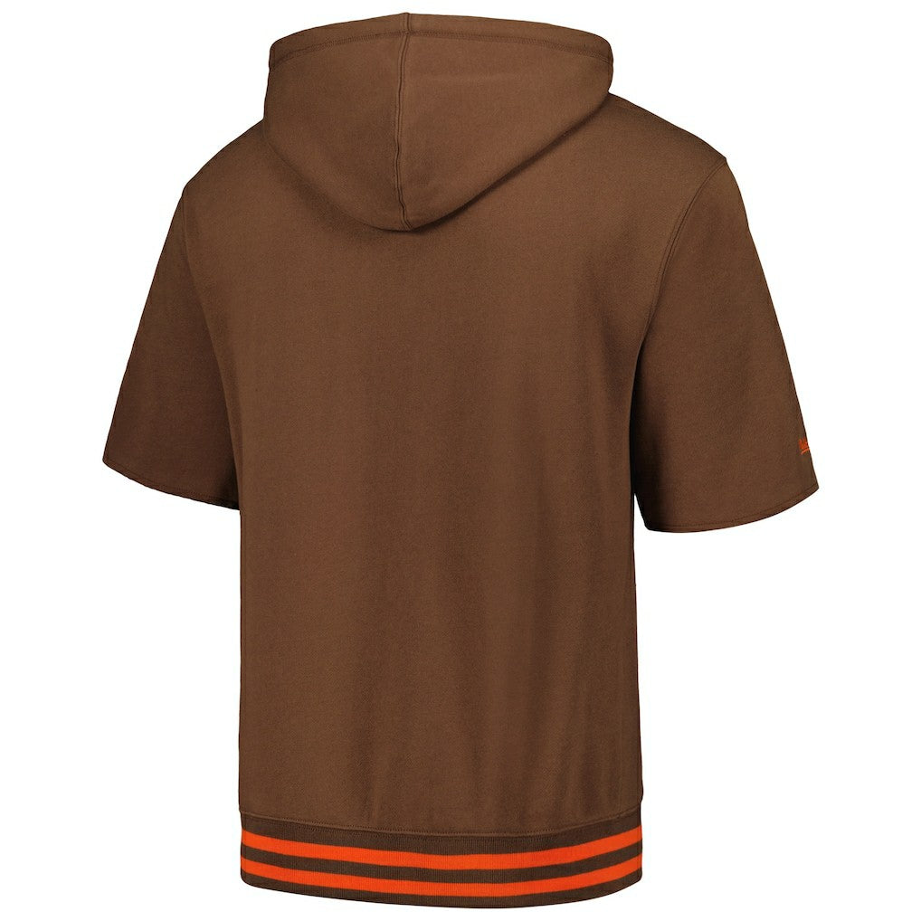 Cleveland Browns Mitchell & Ness Pre-Game Short Sleeve Pullover Hoodie