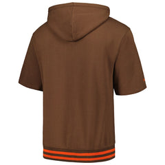 Cleveland Browns Mitchell & Ness Pre-Game Short Sleeve Pullover Hoodie