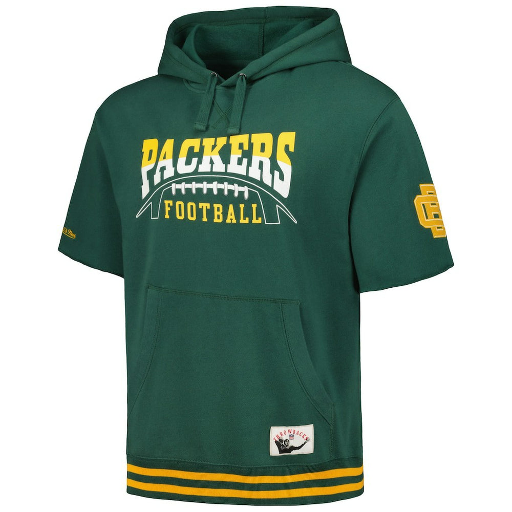 Green Bay Packers Mitchell & Ness Pre-Game Short Sleeve Pullover Hoodie