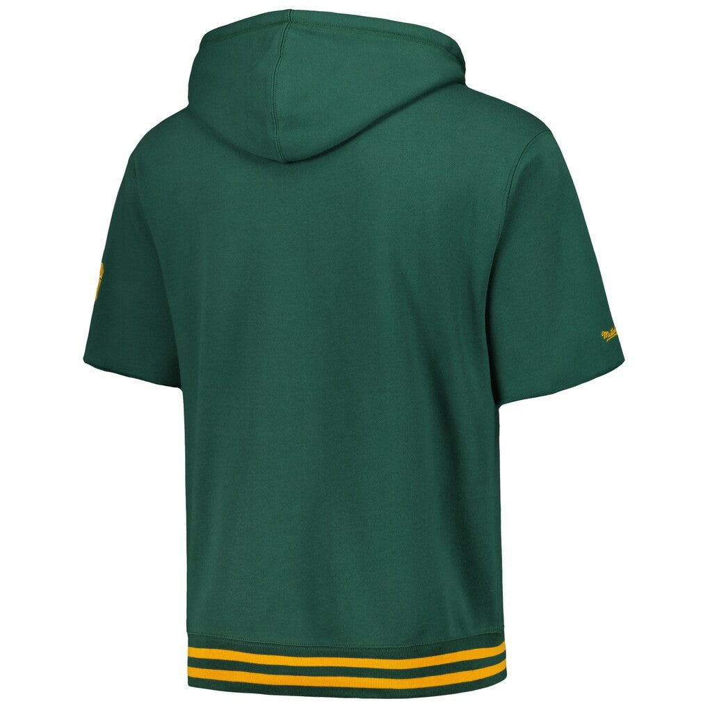 Green Bay Packers Mitchell & Ness Pre-Game Short Sleeve Pullover Hoodie