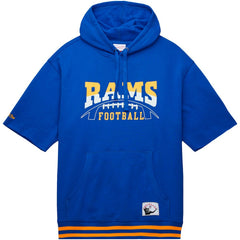 Los Angeles Rams Mitchell & Ness Pre-Game Short Sleeve Pullover Hoodie