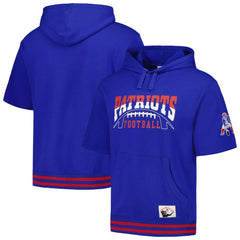 New England Patriots Mitchell & Ness Pre-Game Short Sleeve Pullover Hoodie