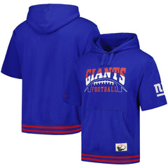 New York Giants Mitchell & Ness Pre-Game Short Sleeve Pullover Hoodie