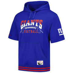 New York Giants Mitchell & Ness Pre-Game Short Sleeve Pullover Hoodie