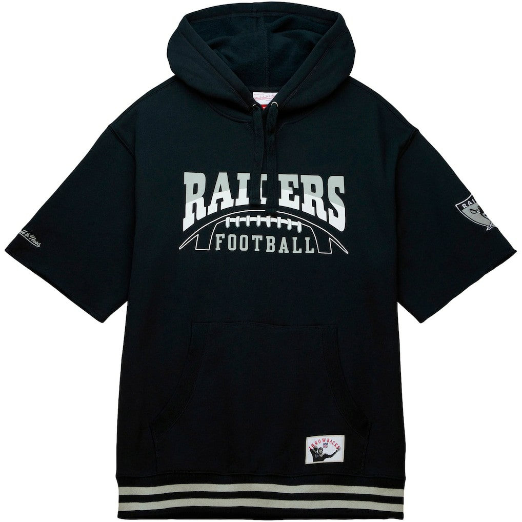 Las Vegas Raiders Mitchell & Ness Pre-Game Short Sleeve Pullover Hoodie