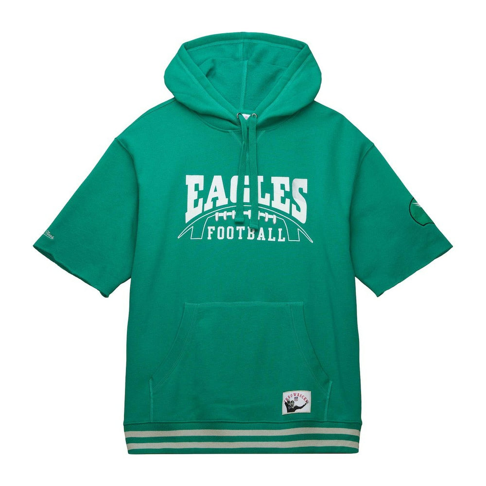 Philadelphia Eagles Mitchell & Ness Pre-Game Short Sleeve Pullover Hoodie