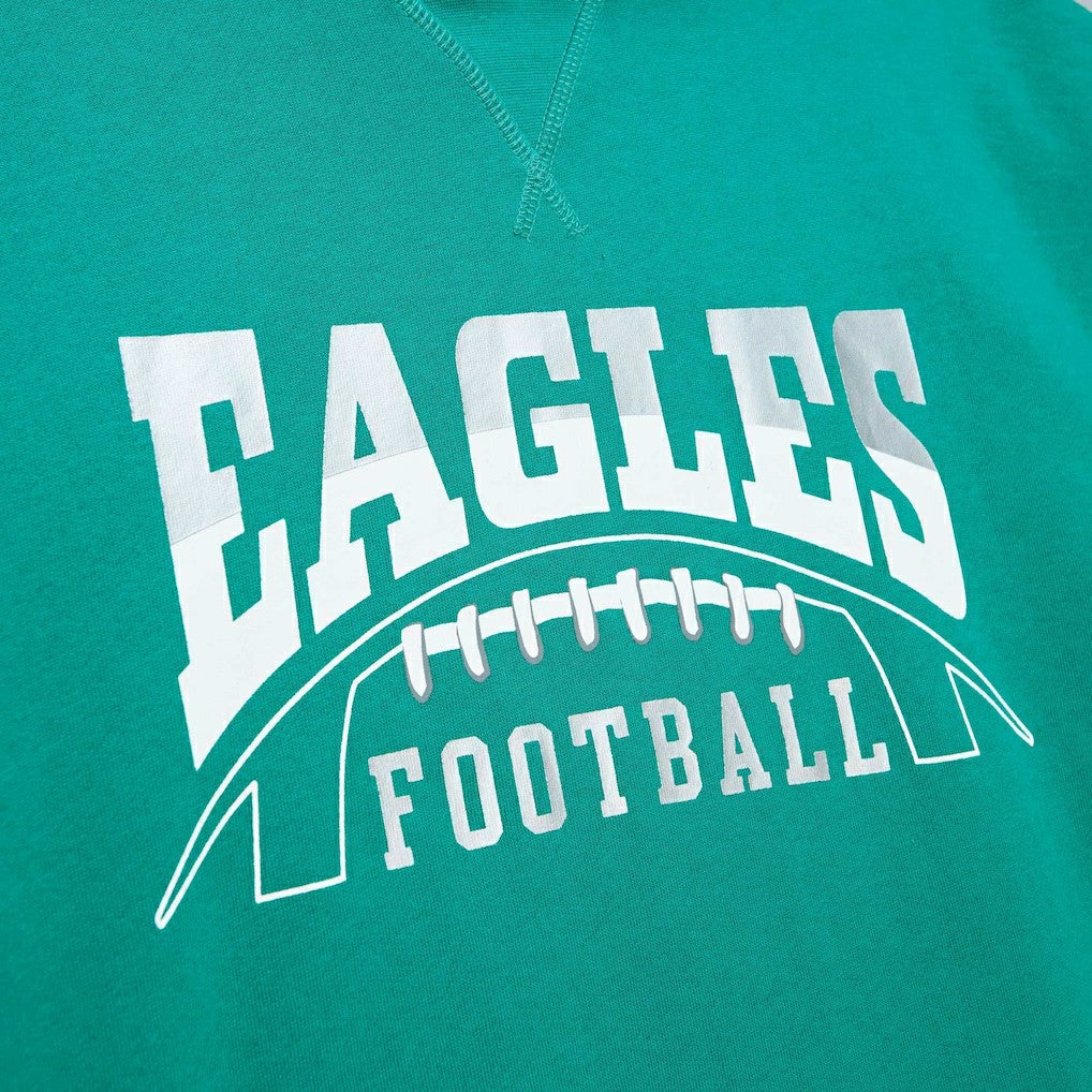 Philadelphia Eagles Mitchell & Ness Pre-Game Short Sleeve Pullover Hoodie