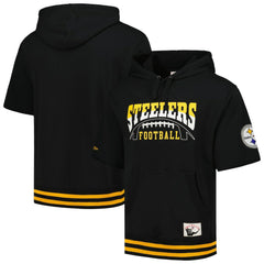 Pittsburgh Steelers Mitchell & Ness Pre-Game Short Sleeve Pullover Hoodie