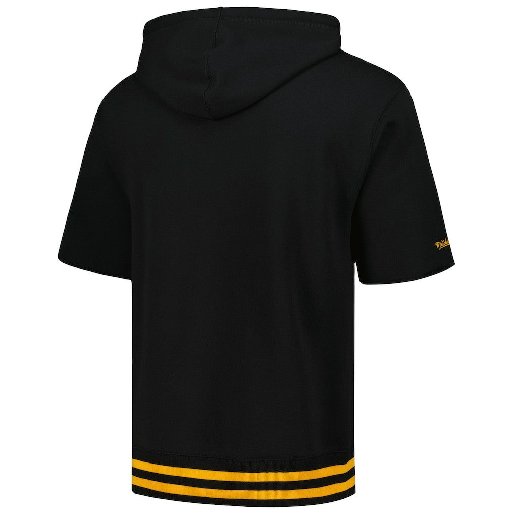 Pittsburgh Steelers Mitchell & Ness Pre-Game Short Sleeve Pullover Hoodie
