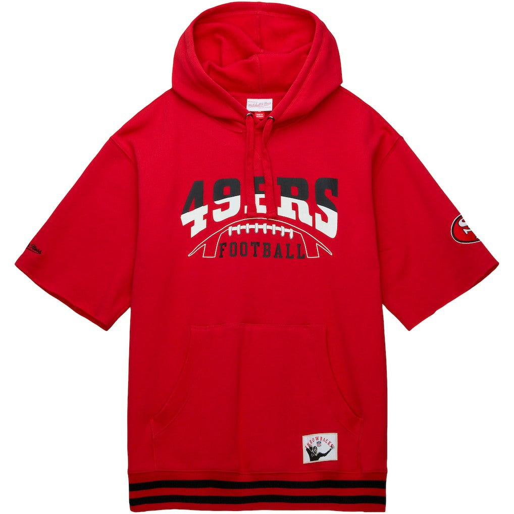 San Francisco 49ers Mitchell & Ness Pre-Game Short Sleeve Pullover Hoodie