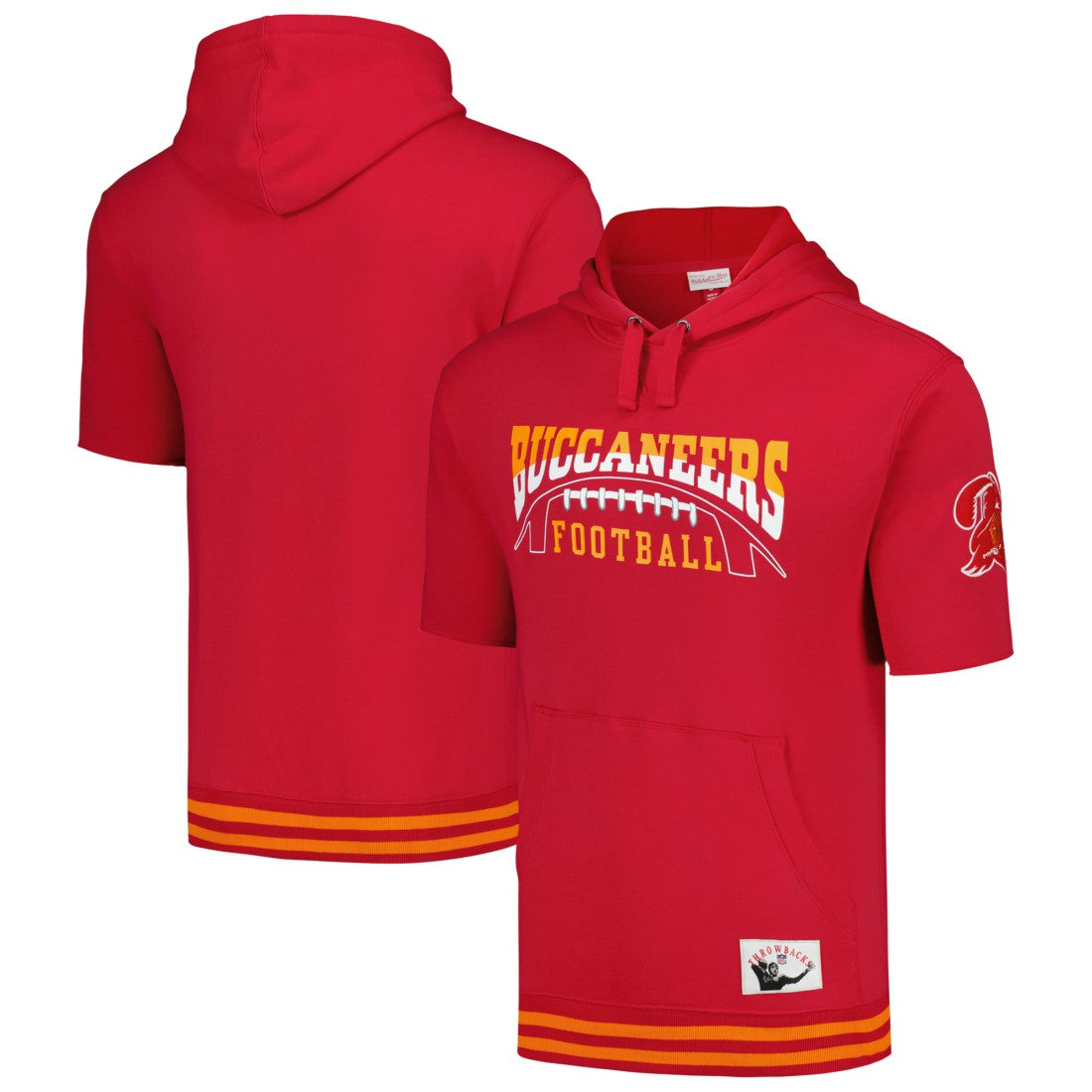 Tampa Bay Buccaneers Mitchell & Ness Pre-Game Short Sleeve Pullover Hoodie