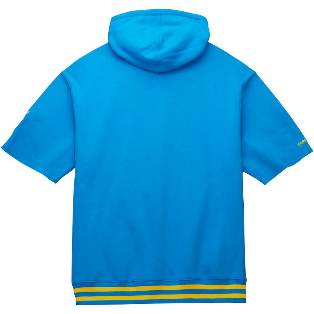 Los Angeles Chargers Mitchell & Ness Pre-Game Short Sleeve Pullover Hoodie