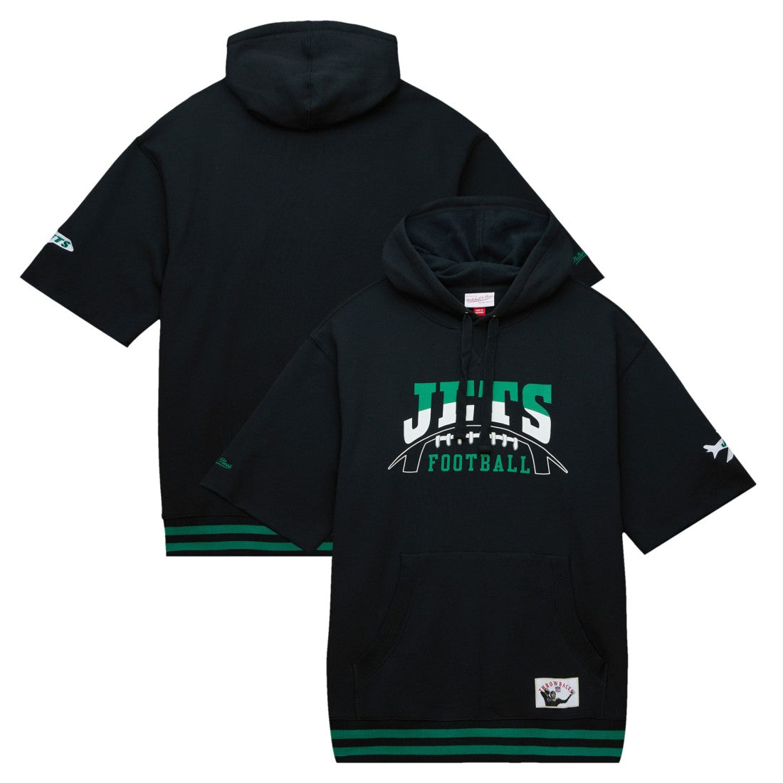 New York Jets Mitchell & Ness Pre-Game Short Sleeve Pullover Hoodie