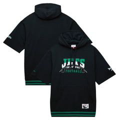 New York Jets Mitchell & Ness Pre-Game Short Sleeve Pullover Hoodie