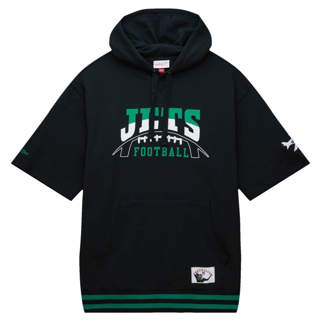 New York Jets Mitchell & Ness Pre-Game Short Sleeve Pullover Hoodie