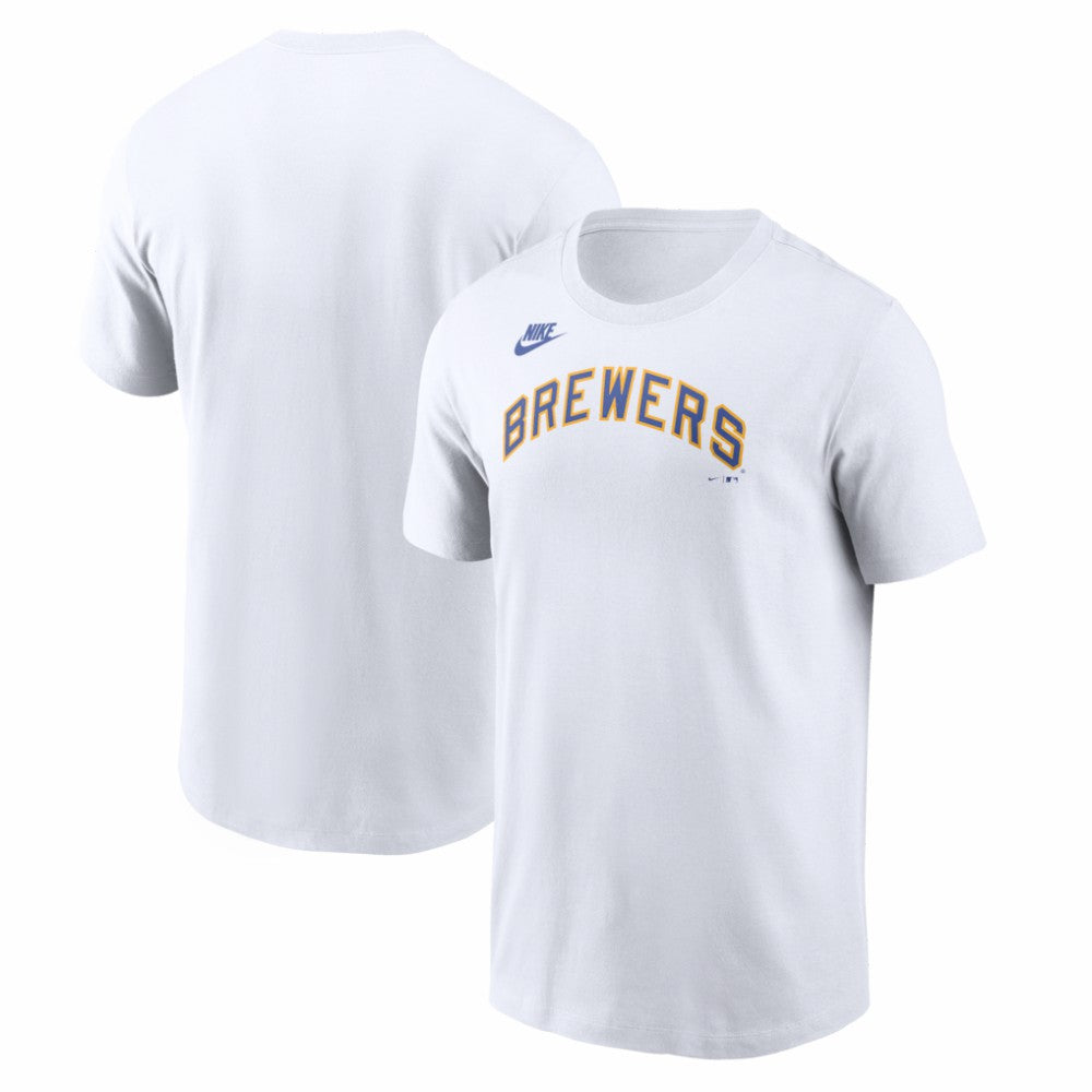 Milwaukee Brewers Nike Cooperstown Collection Wordmark T-Shirt | MLB Online