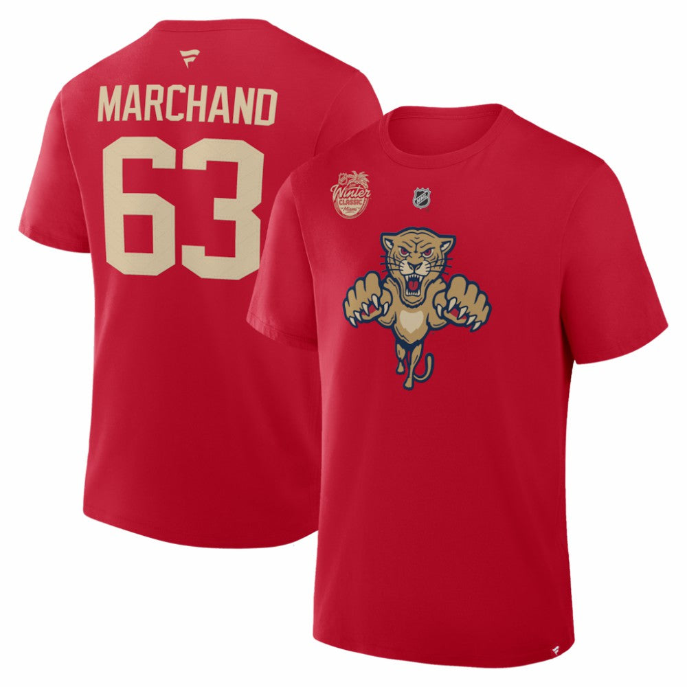 Brad Marchand Florida Panthers Fanatics 2026 NHL Winter Classic Authentic Stack Name & Number T-Shirt For Sale