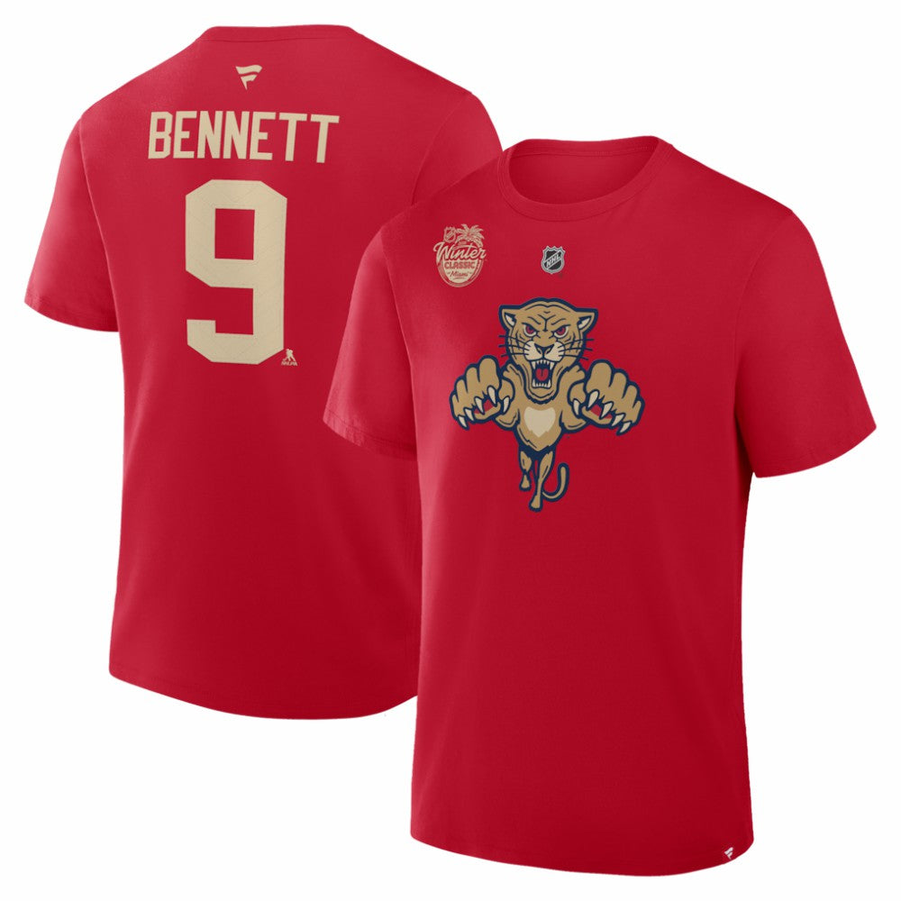 Sam Bennett Florida Panthers Fanatics 2026 NHL Winter Classic Authentic Stack Name & Number T-Shirt Sale