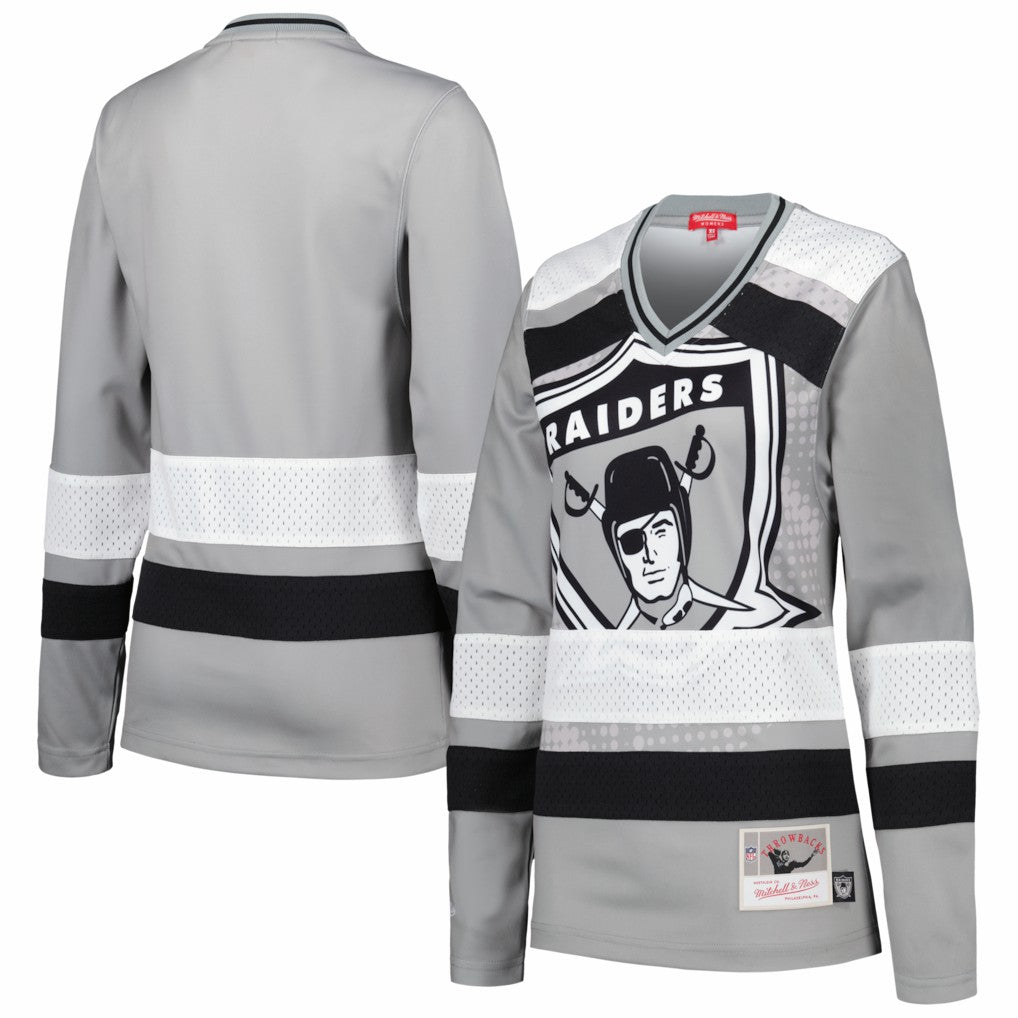 Las Vegas Raiders Mitchell & Ness Women's Big Face 7.0 Long Sleeve Jersey T-Shirt