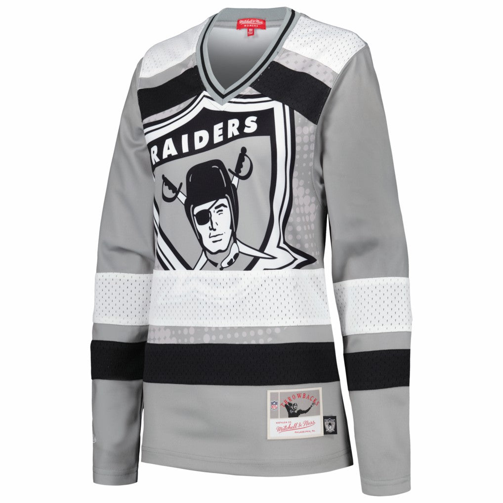 Las Vegas Raiders Mitchell & Ness Women's Big Face 7.0 Long Sleeve Jersey T-Shirt
