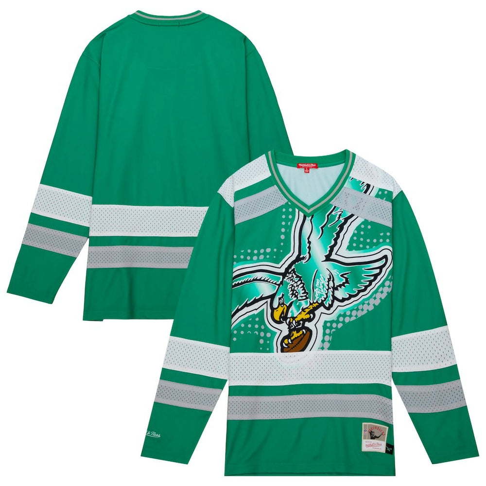 Philadelphia Eagles Mitchell & Ness Women's Big Face 7.0 Long Sleeve Jersey T-Shirt