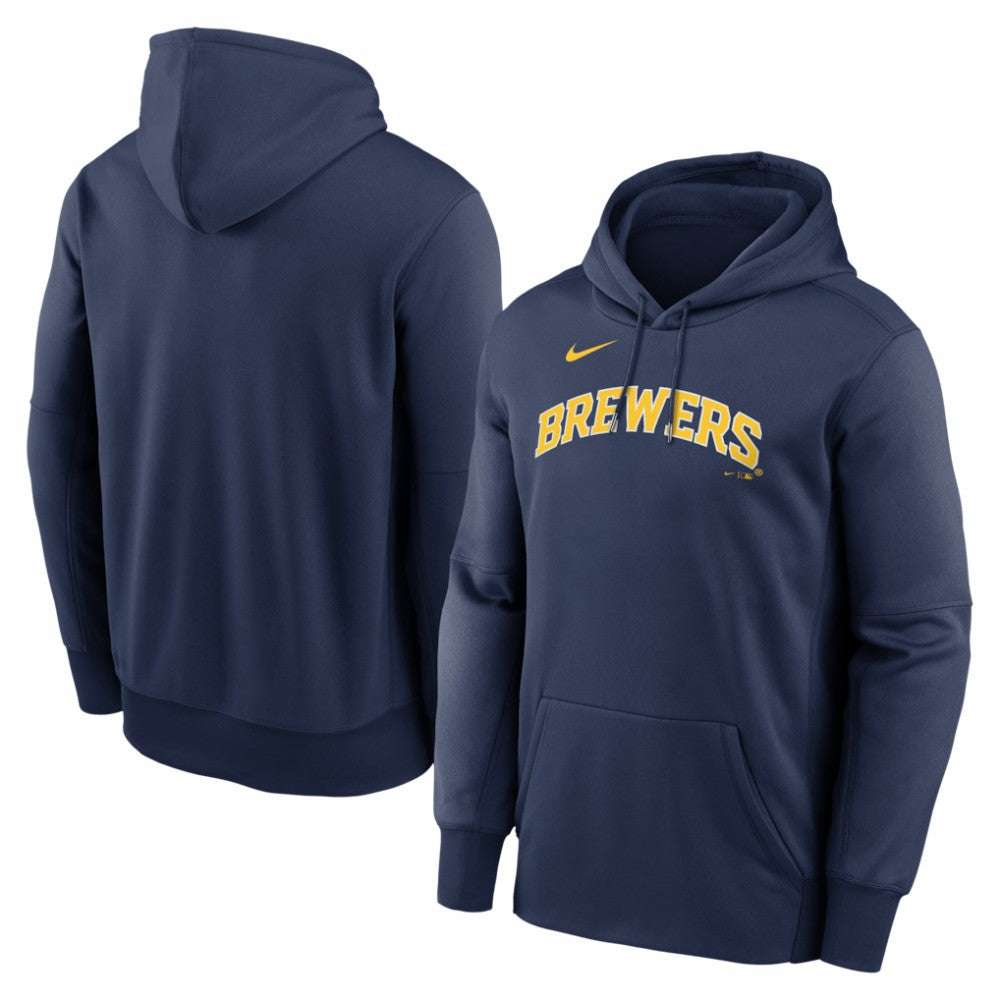 Milwaukee Brewers Nike Primary Wordmark Therma Hoodie | MLB Outlet