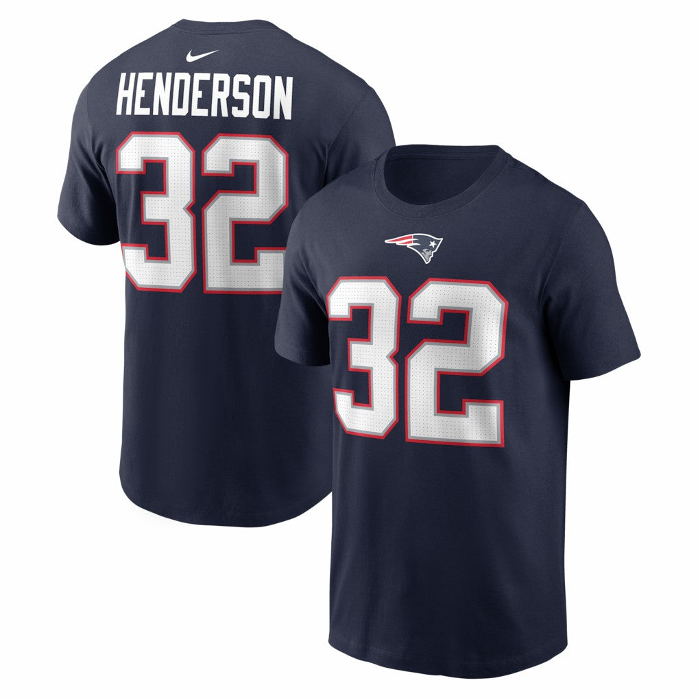 New England Patriots Nike TreVeyon Henderson  Name & Number T-Shirt