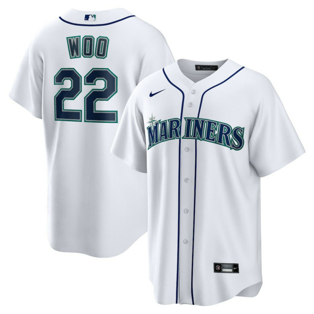 Bryan Woo Seattle Mariners Nike Home Replica Jersey | MLB On Sale