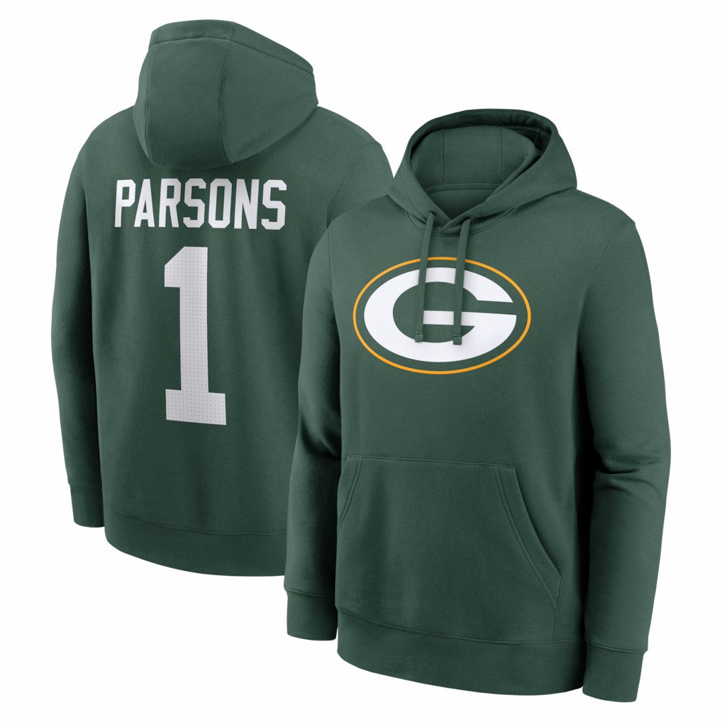 Green Bay Packers Nike Micah Parsons  Player Name & Number Fleece Hoodie