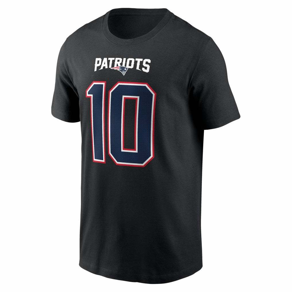 New England Patriots Nike Drake Maye  Carbon Name & Number T-Shirt