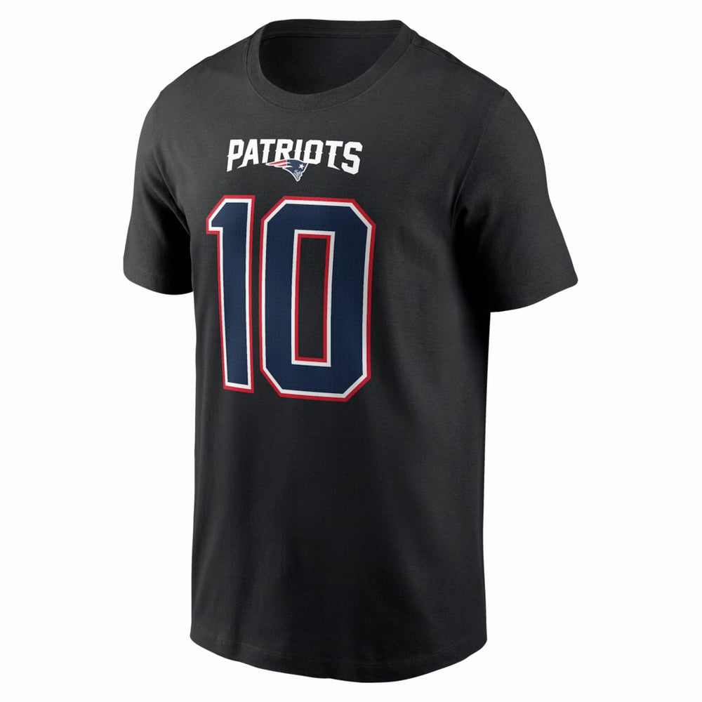 New England Patriots Nike Drake Maye  Carbon Name & Number T-Shirt