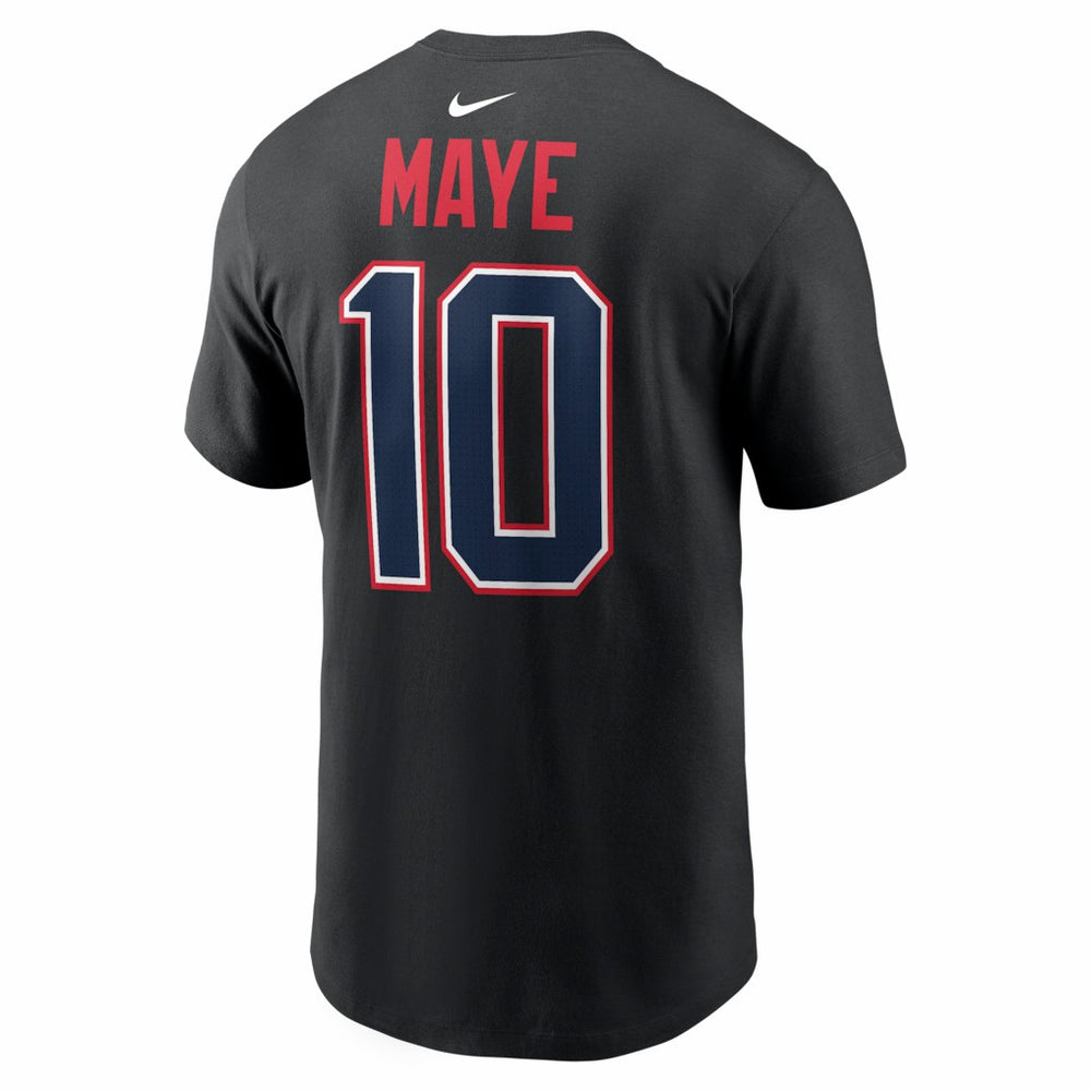 New England Patriots Nike Drake Maye  Carbon Name & Number T-Shirt