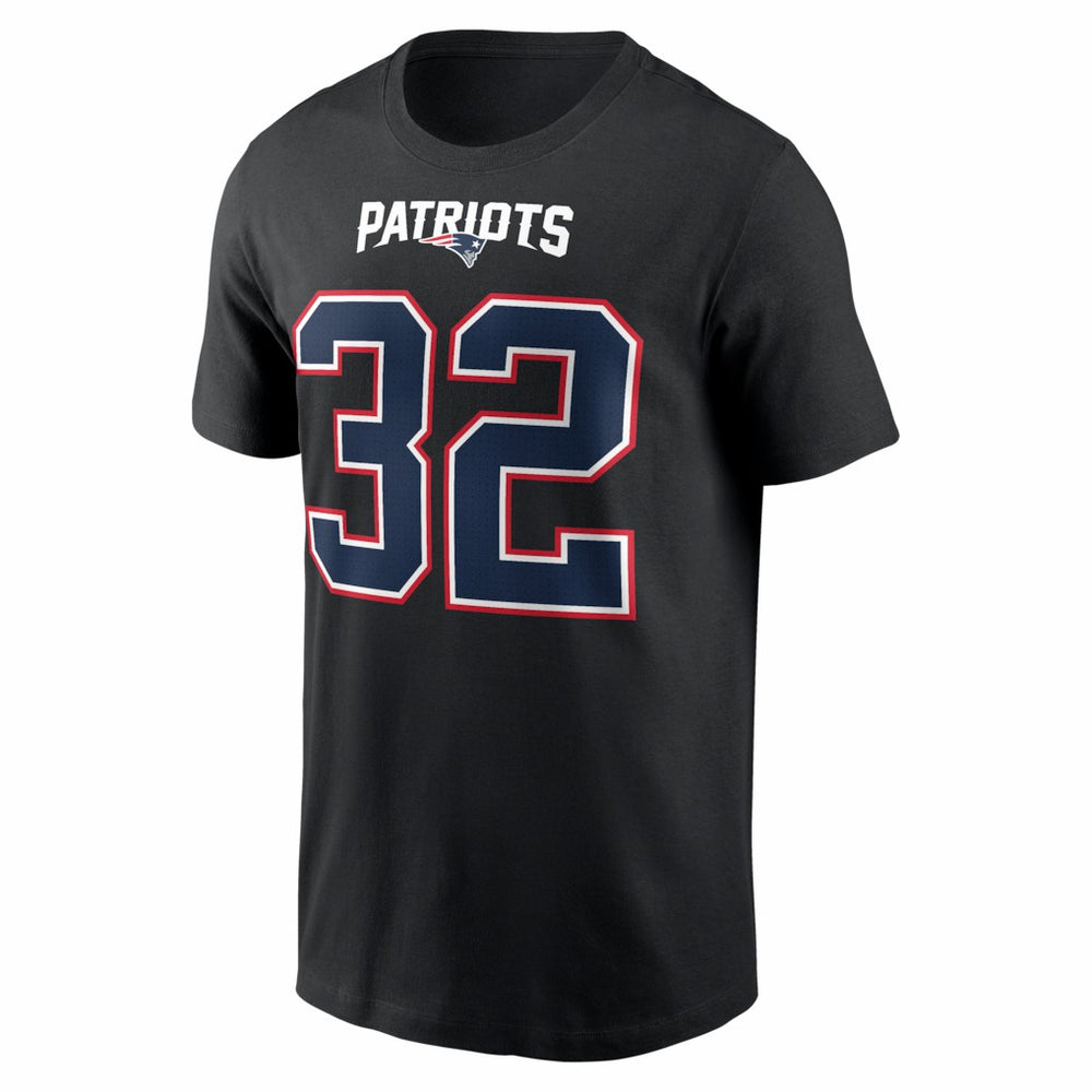 New England Patriots Nike TreVeyon Henderson  Carbon Name & Number T-Shirt