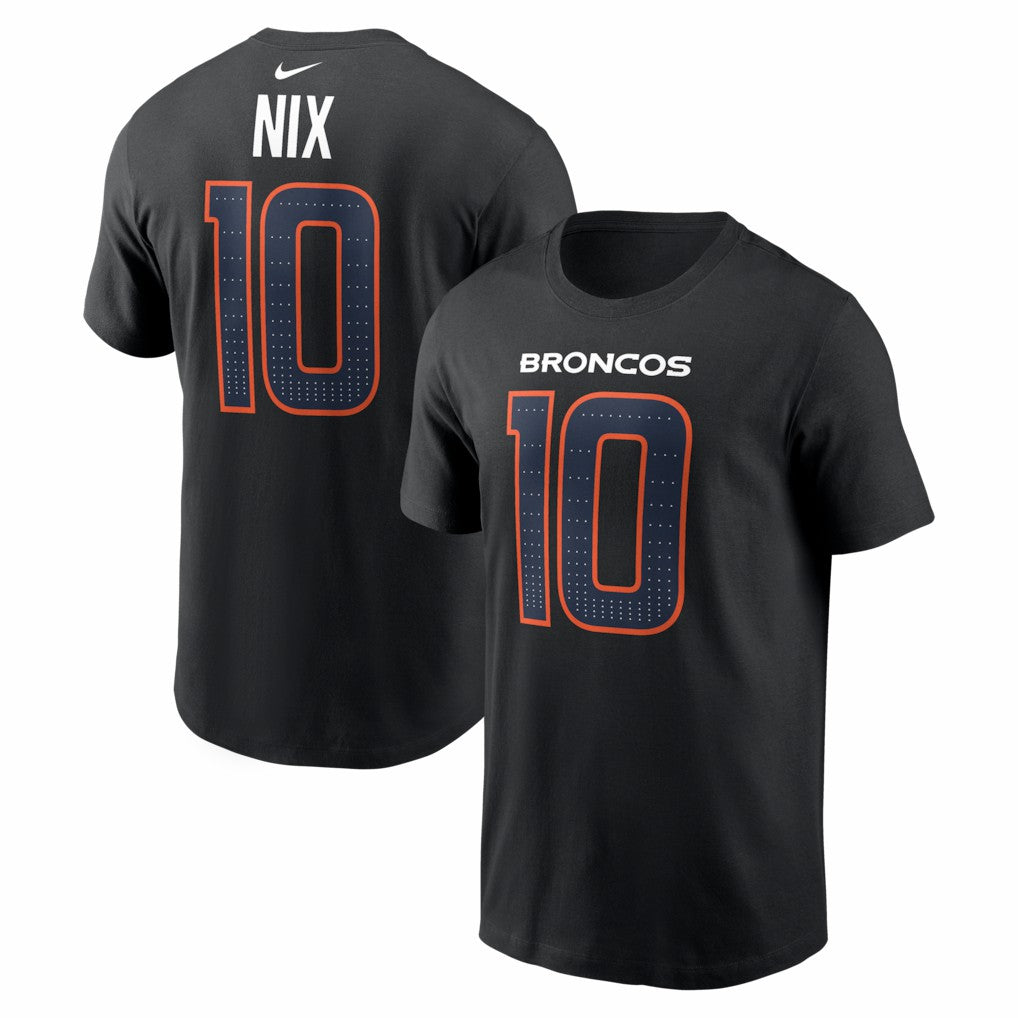 Denver Broncos Nike Bo Nix  Carbon Name & Number T-Shirt