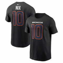 Denver Broncos Nike Bo Nix  Carbon Name & Number T-Shirt