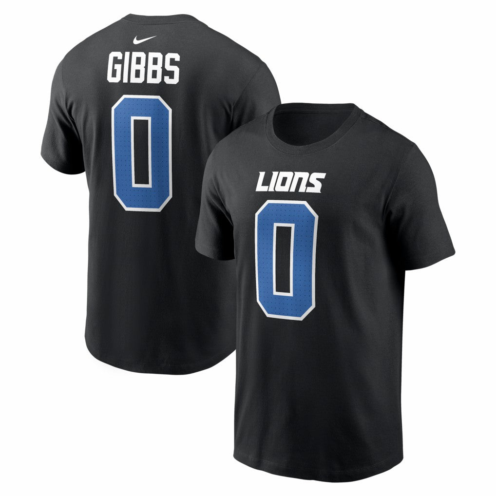 Detroit Lions Nike Jahmyr Gibbs  Carbon Name & Number T-Shirt