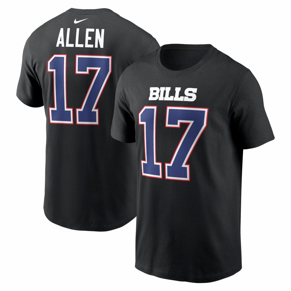 Buffalo Bills Nike Josh Allen  Carbon Name & Number T-Shirt