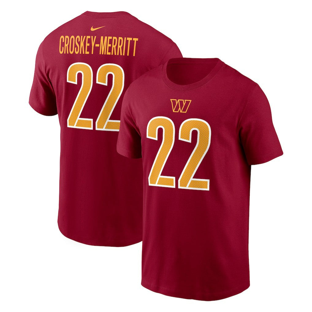 Washington Commanders Nike Jacory Croskey-Merritt  Player Name & Number T-Shirt